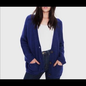 Vintage American Apparel mohair blend cardigan blue loose long